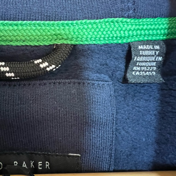 NWT Ted Baker London Notrav Navy Blue Hoodie Sweatshirt Men’s Size: L - Picture 12 of 13